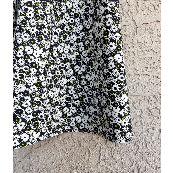 LEVI’S NWT Black White & Yellow Ditsy Floral Printed Button Down 90s Midi Dress - Picture 5 of 11